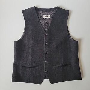 Joseph Abboud Waistcoat Suit Vest 42 Wool Blend Tweed Button Up Classic Preppy